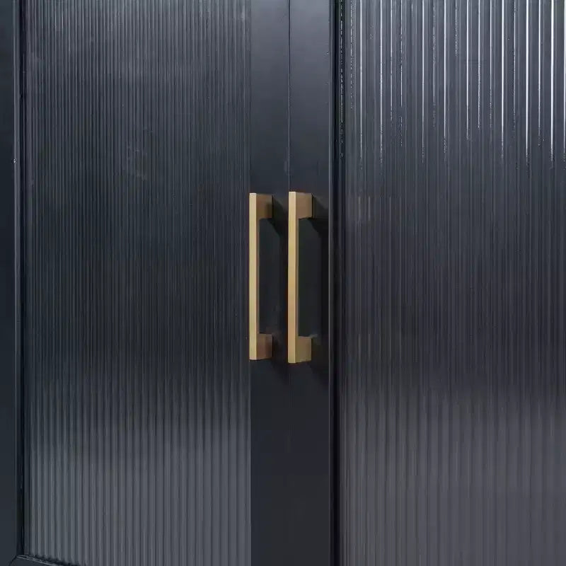 Cama de pared Queen Murphy Bed con patas doradas, cama de gabinete tamaño Queen, cama de pared plegable con diseño de puertas de vidrio esmerilado y cajones falsos