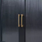 Cama de pared Queen Murphy Bed con patas doradas, cama de gabinete tamaño Queen, cama de pared plegable con diseño de puertas de vidrio esmerilado y cajones falsos