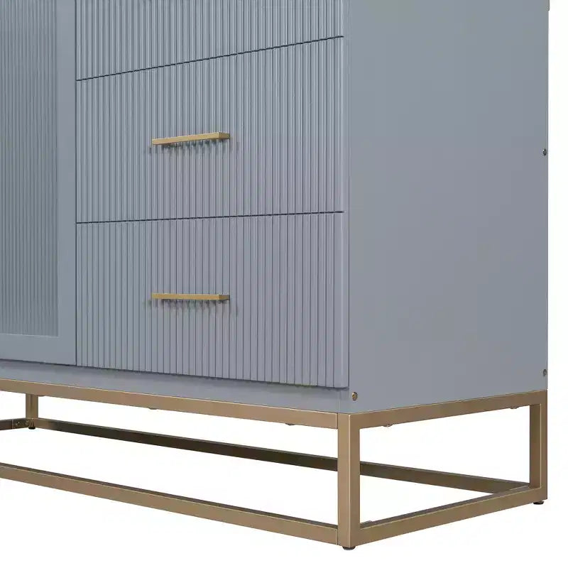 Cama de pared Queen Murphy Bed con patas doradas, cama de gabinete tamaño Queen, cama de pared plegable con diseño de puertas de vidrio esmerilado y cajones falsos