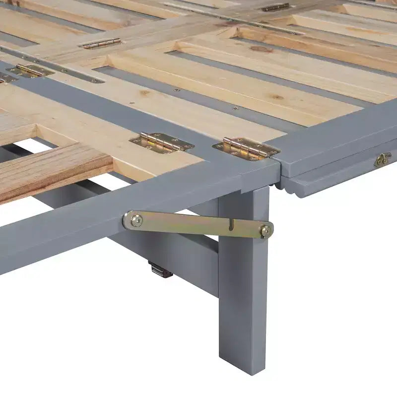 Cama de pared Queen Murphy Bed con patas doradas, cama de gabinete tamaño Queen, cama de pared plegable con diseño de puertas de vidrio esmerilado y cajones falsos