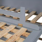 Cama de pared Queen Murphy Bed con patas doradas, cama de gabinete tamaño Queen, cama de pared plegable con diseño de puertas de vidrio esmerilado y cajones falsos