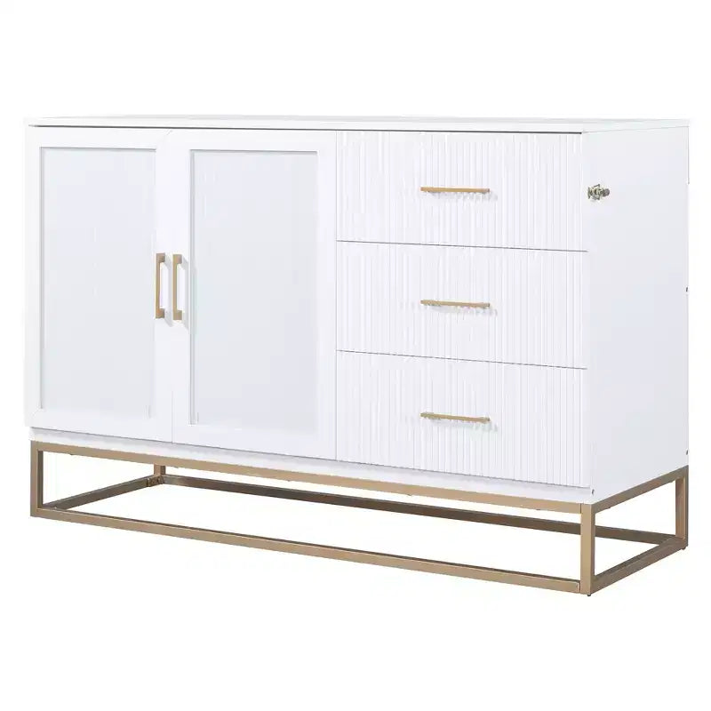 Cama de pared Queen Murphy Bed con patas doradas, cama de gabinete tamaño Queen, cama de pared plegable con diseño de puertas de vidrio esmerilado y cajones falsos