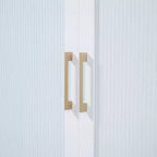 Cama de pared Queen Murphy Bed con patas doradas, cama de gabinete tamaño Queen, cama de pared plegable con diseño de puertas de vidrio esmerilado y cajones falsos
