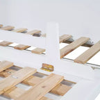 Cama de pared Queen Murphy Bed con patas doradas, cama de gabinete tamaño Queen, cama de pared plegable con diseño de puertas de vidrio esmerilado y cajones falsos