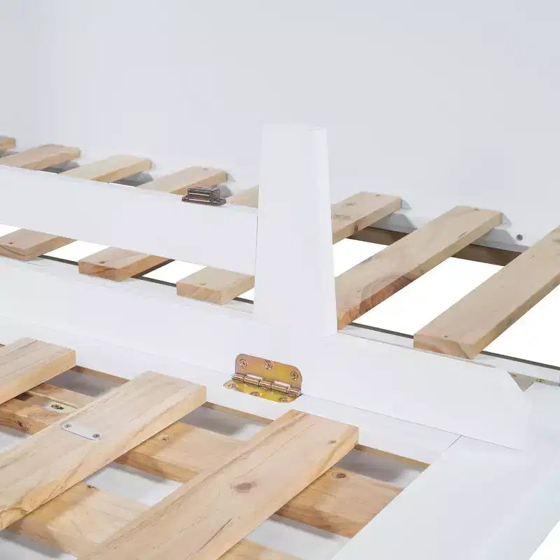 Cama de pared Queen Murphy Bed con patas doradas, cama de gabinete tamaño Queen, cama de pared plegable con diseño de puertas de vidrio esmerilado y cajones falsos