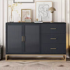Queen Murphy Bed Wall Bed with Gold Leg, Queen Size Cabinet Bed Folding Wall Bed with Frosted Glass Doors Design and Fake Drawers
