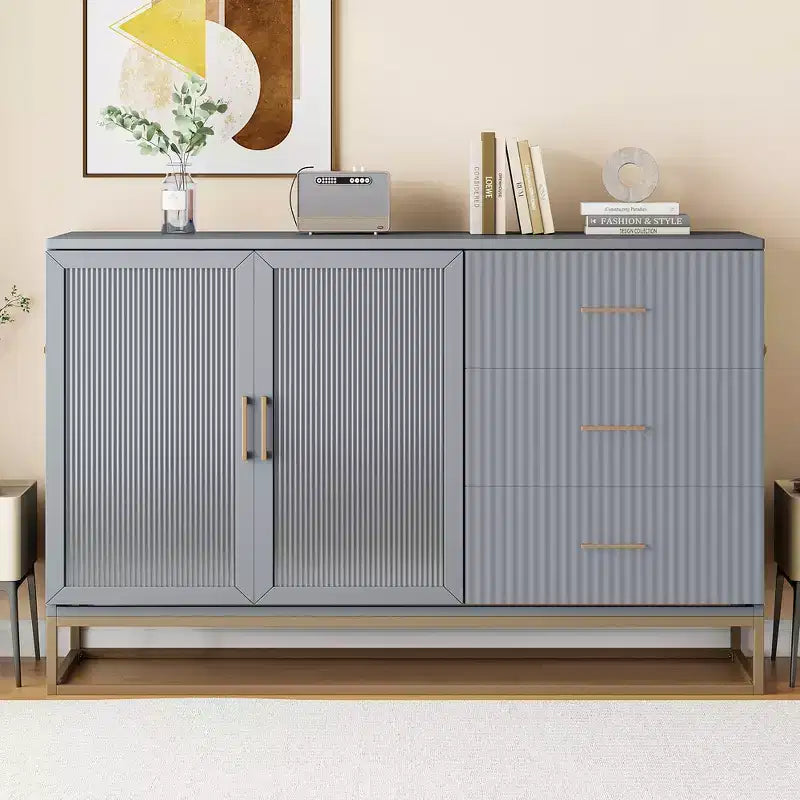 Cama de pared Queen Murphy Bed con patas doradas, cama de gabinete tamaño Queen, cama de pared plegable con diseño de puertas de vidrio esmerilado y cajones falsos