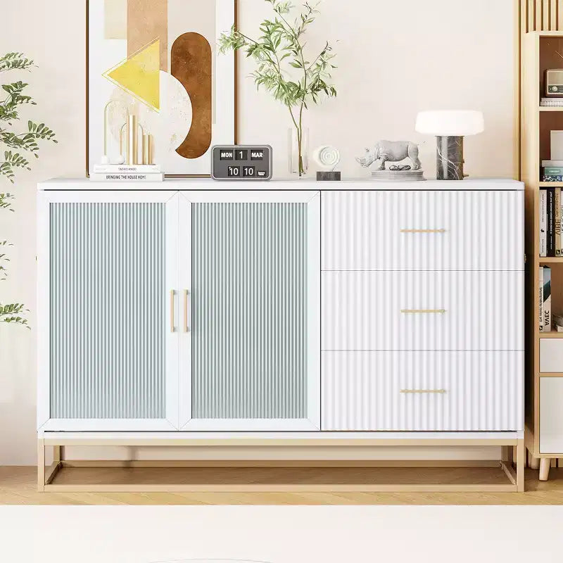 Cama de pared Queen Murphy Bed con patas doradas, cama de gabinete tamaño Queen, cama de pared plegable con diseño de puertas de vidrio esmerilado y cajones falsos