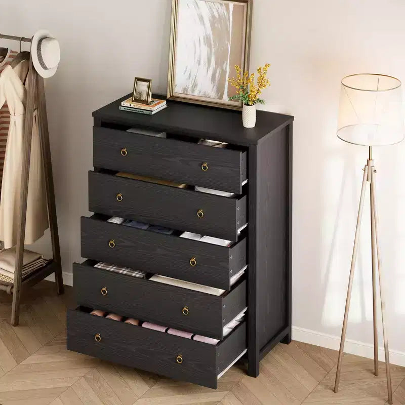 Cómoda de 4 cajones para dormitorio, cómoda alta de 37, mesita de noche estrecha de madera, organizador de cómoda, gabinete de almacenamiento para sala de estar, cuarto de niños, entrada