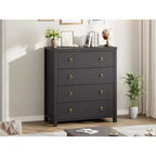 4 Drawer Dresser for Bedroom, 37 Tall Chest of Drawers, Wood Narrow Nightstand, Dresser Organizer Storage Cabinet for Living Room, Nursery, Entryway