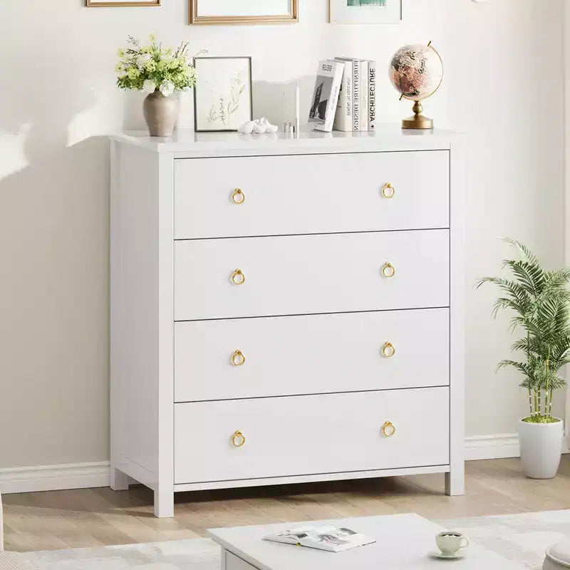 Cómoda de 4 cajones para dormitorio, cómoda alta de 37, mesita de noche estrecha de madera, organizador de cómoda, gabinete de almacenamiento para sala de estar, cuarto de niños, entrada