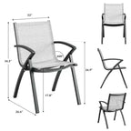 Sillas de comedor de aluminio para exterior, soporte ergonómico para patio, para terraza o jardín.