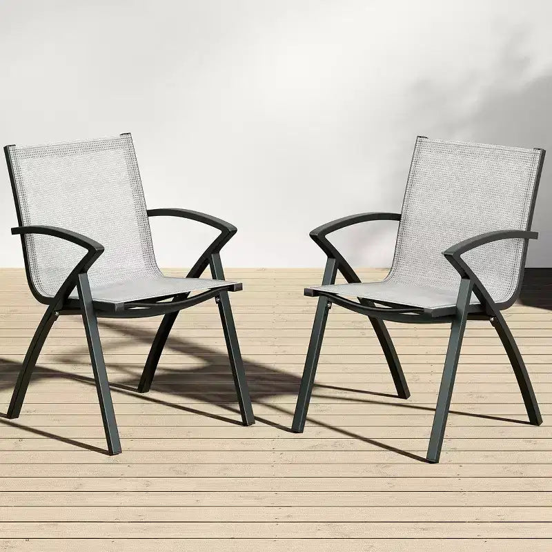 Sillas de comedor de aluminio para exterior, soporte ergonómico para patio, para terraza o jardín.