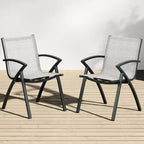 Sillas de comedor de aluminio para exterior, soporte ergonómico para patio, para terraza o jardín.