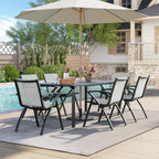 Sillas de comedor de aluminio para exterior, soporte ergonómico para patio, para terraza o jardín.
