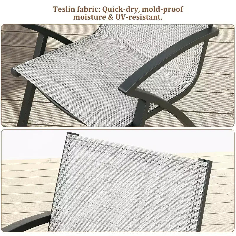 Sillas de comedor de aluminio para exterior, soporte ergonómico para patio, para terraza o jardín.