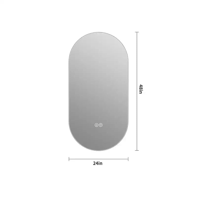 GDFStudio Sable 48 espejo de baño moderno ovalado LED antivaho con modos de luz ajustables