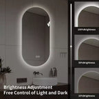 GDFStudio Sable 48 espejo de baño moderno ovalado LED antivaho con modos de luz ajustables