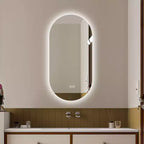 GDFStudio Sable 48 espejo de baño moderno ovalado LED antivaho con modos de luz ajustables