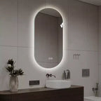GDFStudio Sable 48 espejo de baño moderno ovalado LED antivaho con modos de luz ajustables