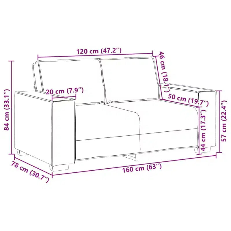 Sofá Sillón Negro 160 x 78 x 84 cm Cuero Sintético