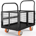 4 in1 Heavy Duty Platform Truck Cart with 1800lbs Capacity - Versatile Hand Truck, 6-Inch 360-Degree Swivel Wheels, for Warehouse, Garage, Grocery