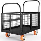 4 in1 Heavy Duty Platform Truck Cart with 1800lbs Capacity - Versatile Hand Truck, 6-Inch 360-Degree Swivel Wheels, for Warehouse, Garage, Grocery