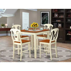 Mesa de comedor alta para cocina - 5 piezas con sillas - 36x36 pulgadas - Diseño moderno