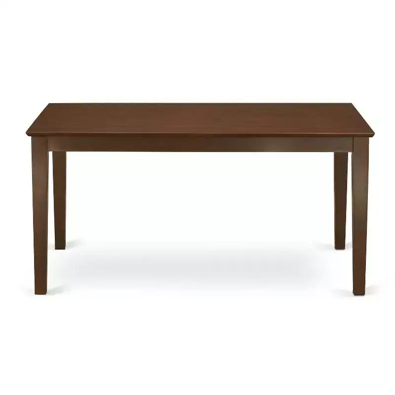 Juego de comedor de 5 piezas con tapa de madera maciza y tapicería, acabado rectangular en caoba, para 4 personas