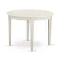 HomeStock 3-Pc Linen White Finish Round Solid Wood Top Dining Table Set - Seats 2