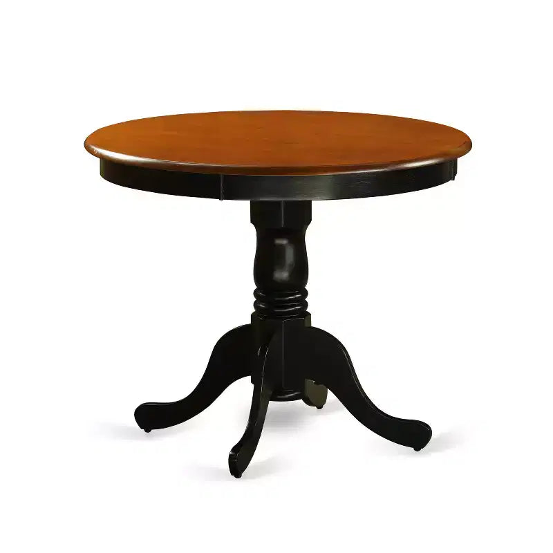 3-Piece Black Finish Solid Wood Top - Dining Room Set - Seats 4