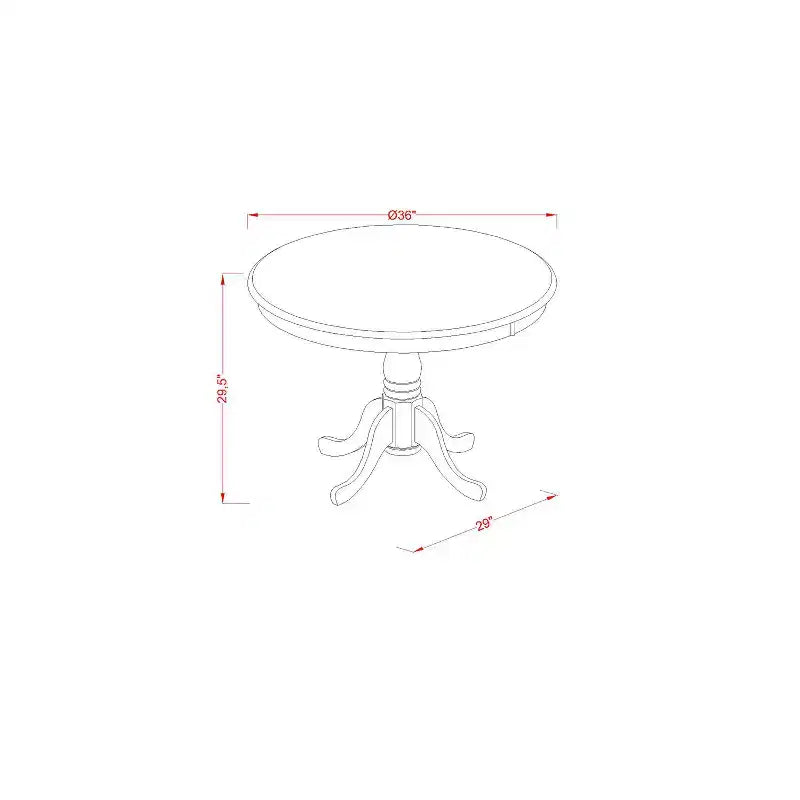 Juego de comedor de 3 piezas con parte superior de madera maciza con acabado negro - Asientos para 4