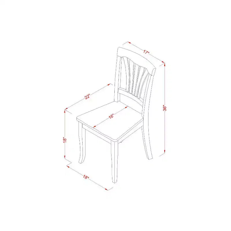 Juego de comedor de 3 piezas con parte superior de madera maciza con acabado negro - Asientos para 4