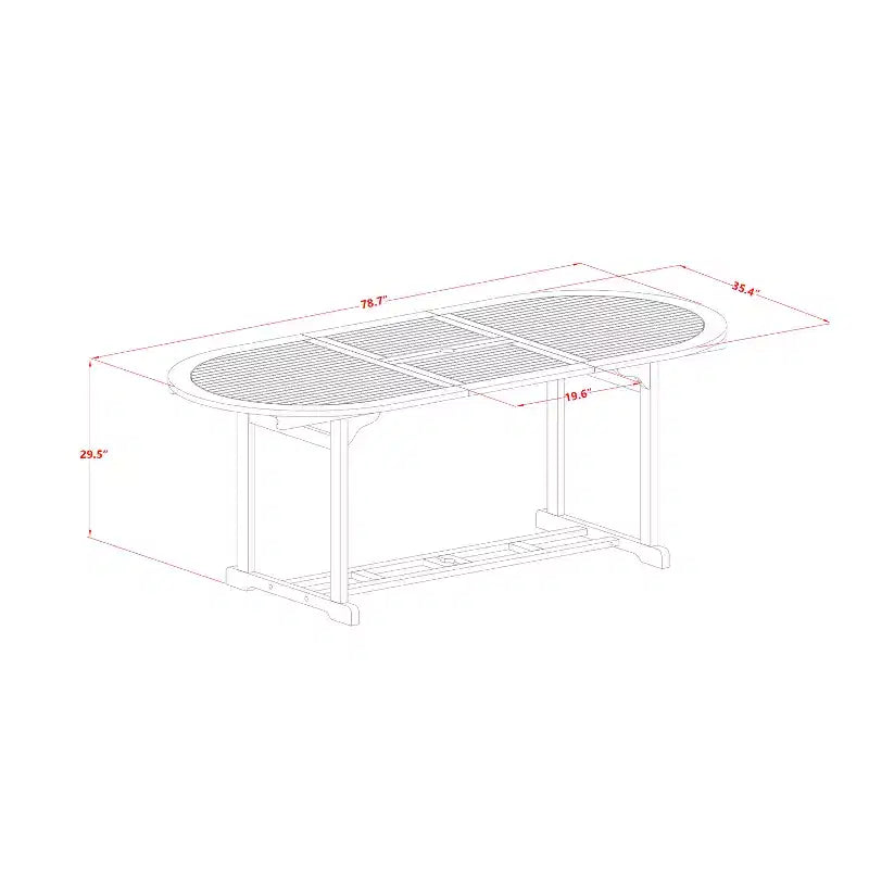 Mesa de comedor HomeStock de 7 piezas con parte superior de madera maciza y acabado de roble natural con 6 sillas
