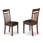Juego de comedor para 4 con mesa abatible y sillas, mesa de pedestal redonda pequeña con sillas de respaldo de escalera, acabado caoba