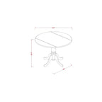 Juego de comedor para 4 con mesa abatible y sillas, mesa de pedestal redonda pequeña con sillas de respaldo de escalera, acabado caoba