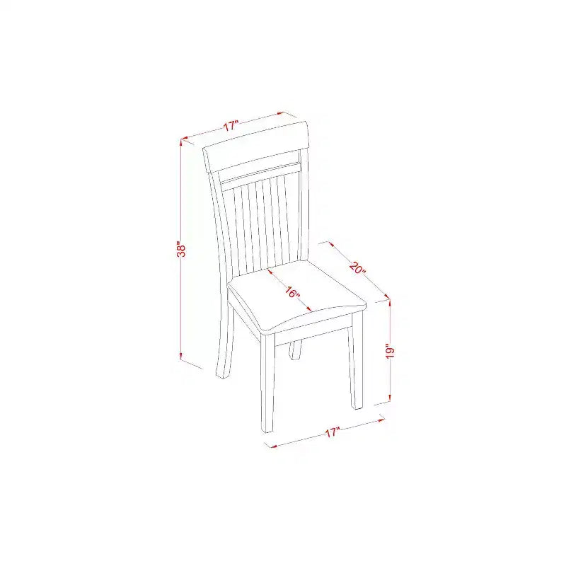 Juego de comedor para 4 con mesa abatible y sillas, mesa de pedestal redonda pequeña con sillas de respaldo de escalera, acabado caoba