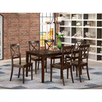 Mesa y Sillas de Comedor - Elegancia Ecléctica Madera Maciza Acabado Capuchino - Mesa de Cocina para 6 Personas