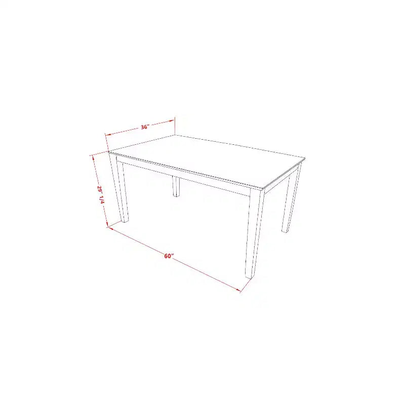 Juego de comedor rectangular - Juego de mesa y sillas de 5 piezas - Mesa de cocina rústica estilo granja