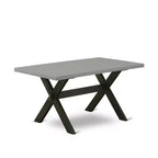Juego de comedor HomeStock de 5 piezas con mesa rectangular de madera maciza con acabado de roble natural y 4 sillas Parson