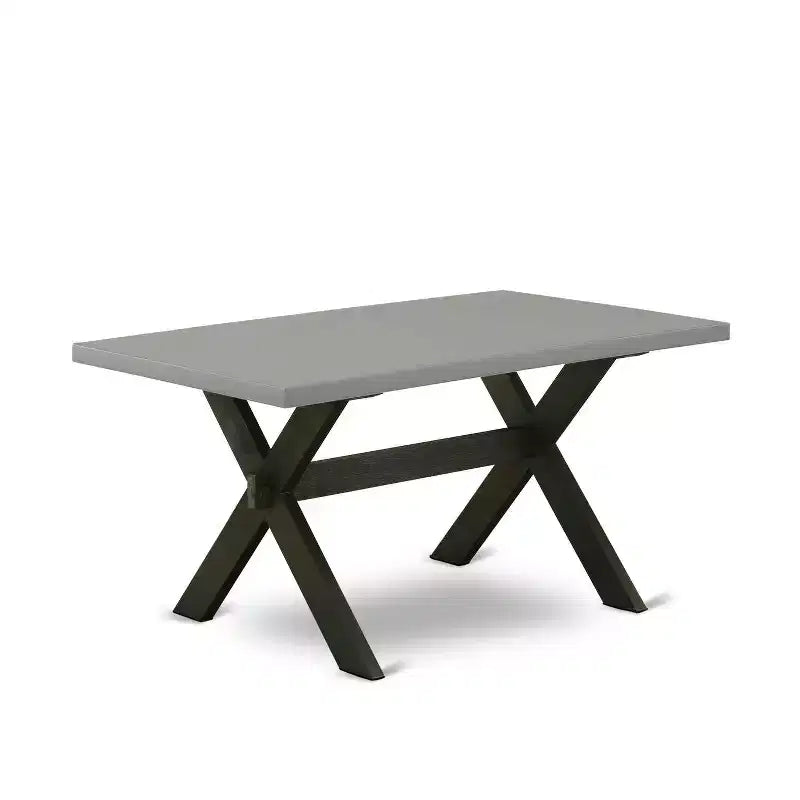 Juego de comedor HomeStock de 5 piezas con mesa rectangular de madera maciza con acabado de roble natural y 4 sillas Parson