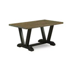 HomeStock Juego de comedor de 5 piezas con tapa de madera maciza y acabado jacobino envejecido con 4 sillas