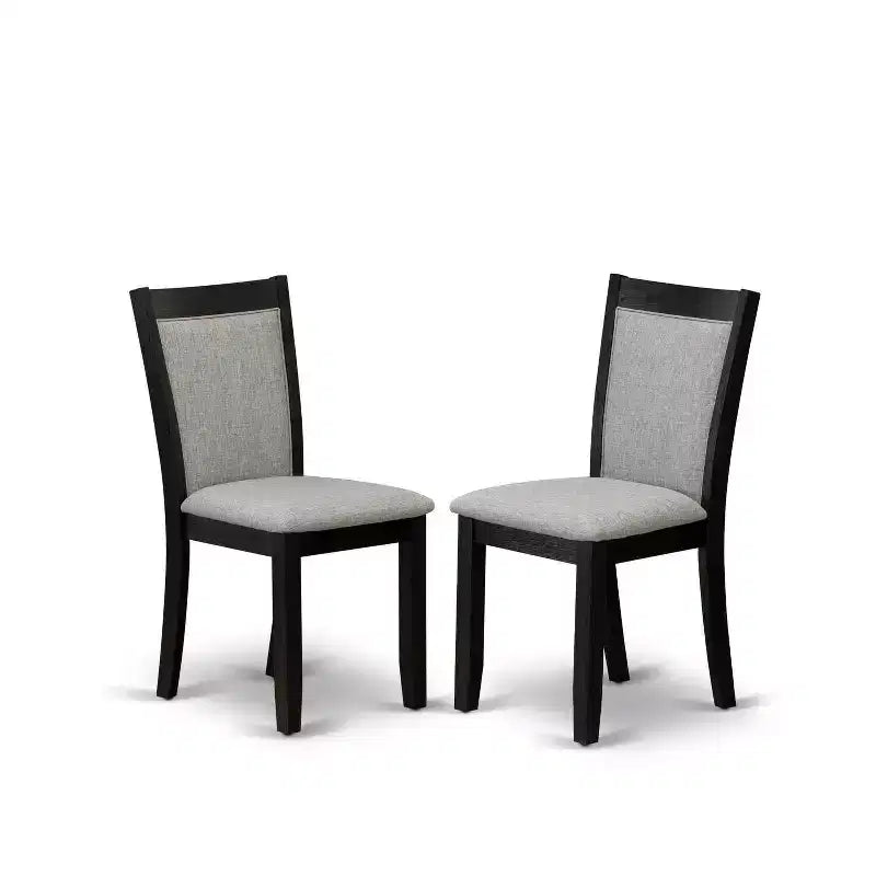 HomeStock Juego de comedor de 5 piezas con tapa de madera maciza y acabado jacobino envejecido con 4 sillas