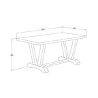 HomeStock Juego de comedor de 5 piezas con tapa de madera maciza y acabado jacobino envejecido con 4 sillas