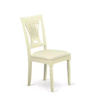 Mesa de comedor redonda de 5 piezas con tapa de madera maciza con acabado de color crema y cereza con 4 sillas con