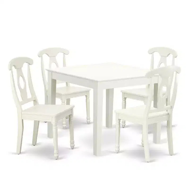 Coastal Dining Set 5Pc Square Table & Chairs - 36 Inch - Craftsman Style