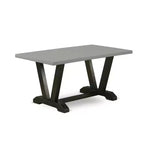 Mesa de comedor de 6 piezas rectangular con tapa de madera maciza con acabado de roble natural con 1 banco y 4 sillas
