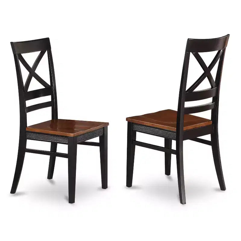 Mesa de Comedor Redonda - Mesa y Sillas de Cocina de 3 Piezas, 42 Pulgadas, Acabado Cerezo Negro