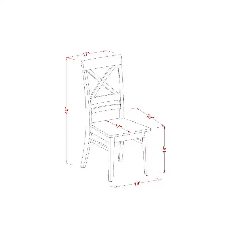 Mesa de Comedor Redonda - Mesa y Sillas de Cocina de 3 Piezas, 42 Pulgadas, Acabado Cerezo Negro