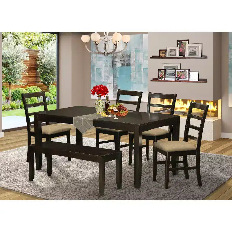 Comedor - Mesa con sillas - Estilo ecléctico - Acabado capuchino - Comedor de cocina